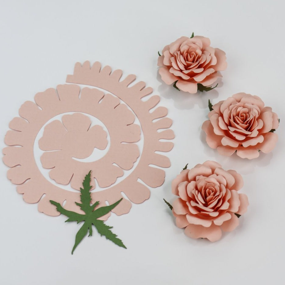 Rolled Rose Paper Flower SVG Digital File for Cricut & Silhouette