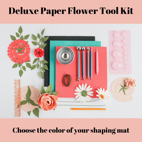 Deluxe Paper Flower Tool Kit with 3 Paper Flower Kits - Peony, Rose, & Daisy